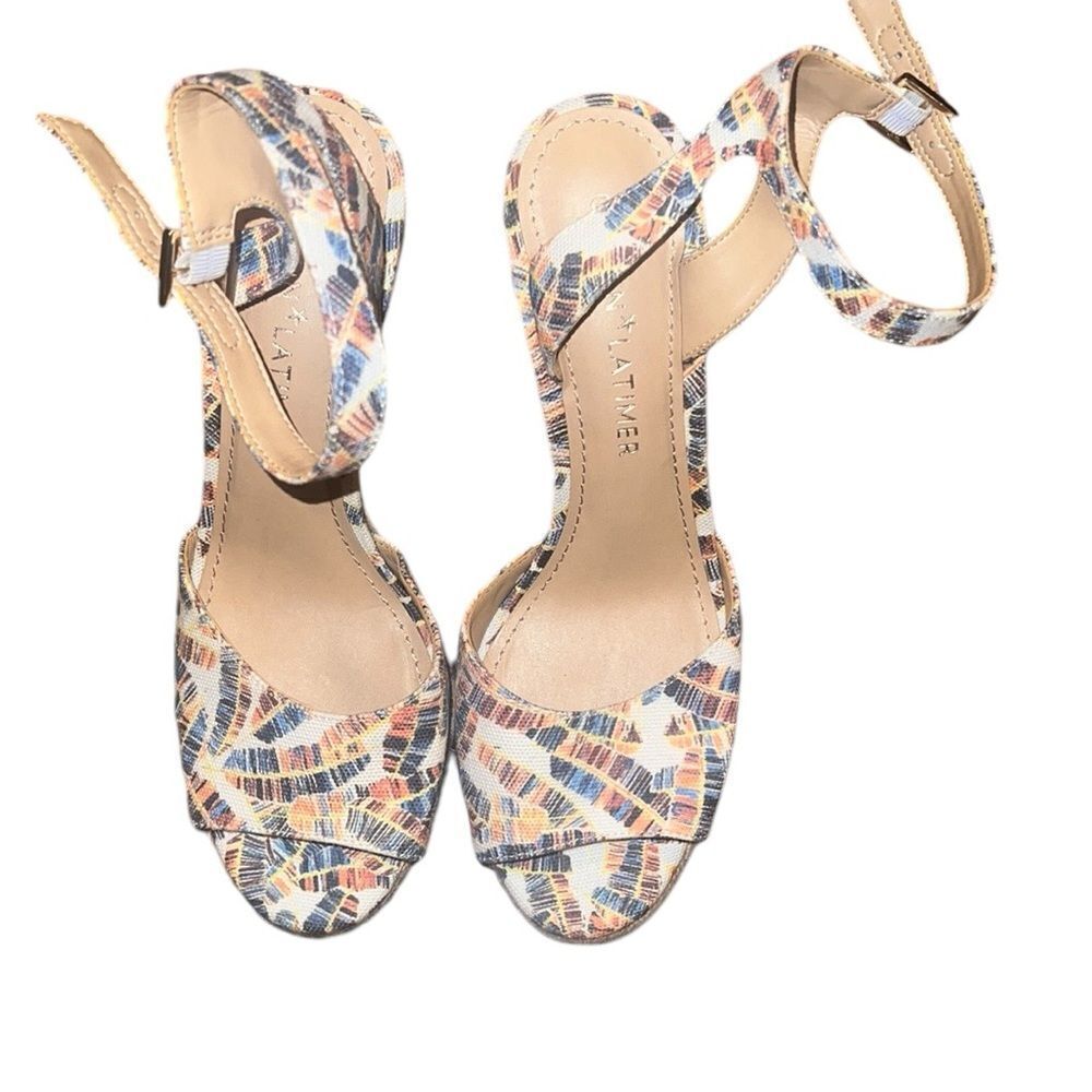 Gibson Latimer Multicolored Espadrilles Heel Shoes Size 8 M